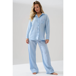 Пижама женская "Муслин" 2403-Мус муслин (р-ры: 44-54) голубой