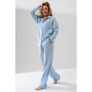 Пижама женская "Муслин" 2403-Мус муслин (р-ры: 44-54) голубой