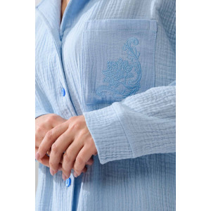 Пижама женская "Муслин" 2403-Мус муслин (р-ры: 44-54) голубой