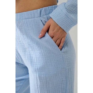 Пижама женская "Муслин" 2403-Мус муслин (р-ры: 44-54) голубой