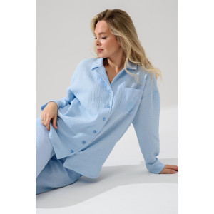 Пижама женская "Муслин" 2403-Мус муслин (р-ры: 44-54) голубой