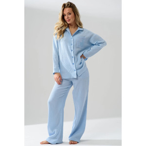 Пижама женская "Муслин" 2403-Мус муслин (р-ры: 44-54) голубой