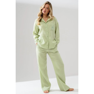 Пижама женская "Муслин" 2403-Мус муслин (р-ры: 44-54) зеленый