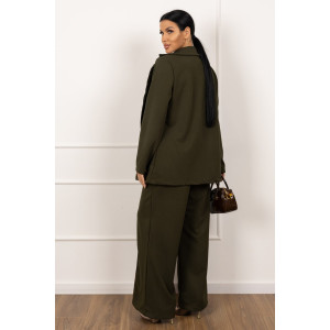 Костюм двойка женский 2123/1 креп (р-ры: 48-58) хаки