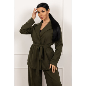 Костюм двойка женский 2123/1 креп (р-ры: 48-58) хаки