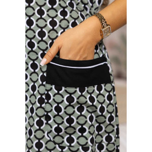 Халат женский 2088/1 кулирка (р-ры: 48-62) черный-зеленый