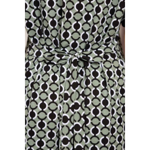 Халат женский 2088/1 кулирка (р-ры: 48-62) черный-зеленый