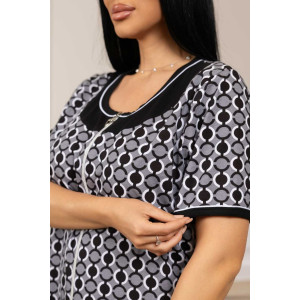 Халат женский 2088 кулирка (р-ры: 48-62) черный-серый Халат женский 2088 кулирка (р-ры: 48-62) черный-серый