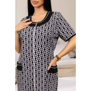 Халат женский 2088 кулирка (р-ры: 48-62) черный-серый Халат женский 2088 кулирка (р-ры: 48-62) черный-серый