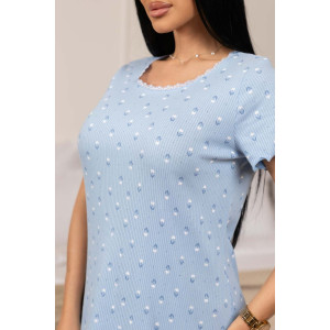 Сорочка женская 2131 кашкорсе (р-ры: 46-56) голубой