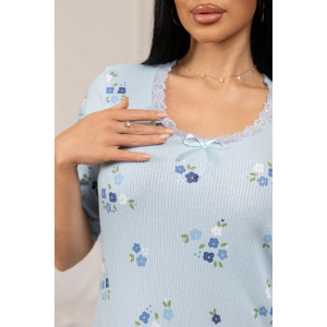 Сорочка женская 2130 кашкорсе (р-ры: 48-58) голубой