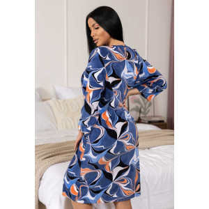 Халат женский 1932/2 велюр (р-ры: 48-58) синий