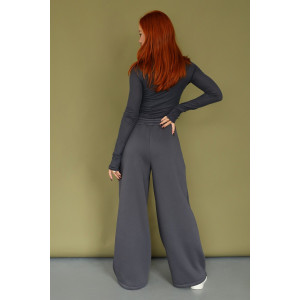 Брюки женские 2249 футер 3-х нитка с начесом (р-ры: 42-52) серый