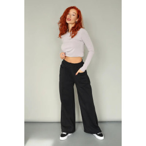 Брюки женские 2249/2 футер 3-х нитка с начесом (р-ры: 42-52) черный