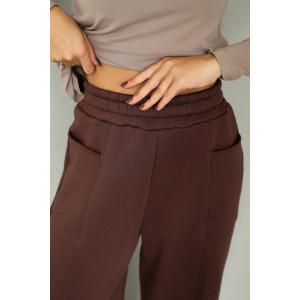 Брюки женские 2249/1 футер 3-х нитка с начесом (р-ры: 42-52) кофе