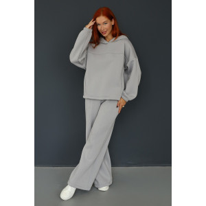 Костюм двойка женский 2246/2 футер 3-х нитка с начесом (р-ры: 42-52) серый