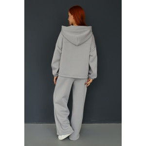 Костюм двойка женский 2246/2 футер 3-х нитка с начесом (р-ры: 42-52) серый