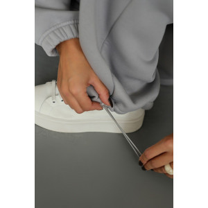 Костюм двойка женский 2246/2 футер 3-х нитка с начесом (р-ры: 42-52) серый