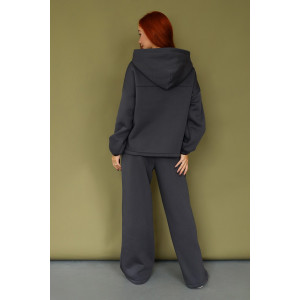 Костюм двойка женский 2246 футер 3-х нитка с начесом (р-ры: 42-52) темно-серый