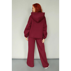 Костюм двойка женский 2246/3 футер 3-х нитка с начесом (р-ры: 42-52) бордо