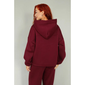 Костюм двойка женский 2246/3 футер 3-х нитка с начесом (р-ры: 42-52) бордо