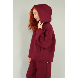 Костюм двойка женский 2246/3 футер 3-х нитка с начесом (р-ры: 42-52) бордо