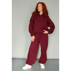 Костюм двойка женский 2246/3 футер 3-х нитка с начесом (р-ры: 42-52) бордо