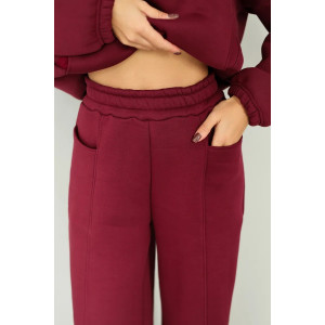 Костюм двойка женский 2246/3 футер 3-х нитка с начесом (р-ры: 42-52) бордо