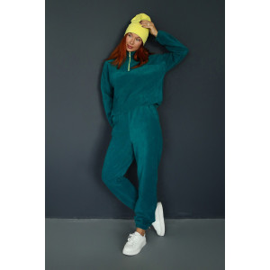 Костюм двойка женский 2076/11 флис (р-ры: 42-52) изумруд