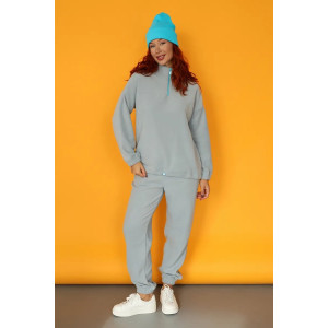 Костюм двойка женский 2076/2 флис (р-ры: 42-52) светло-серый