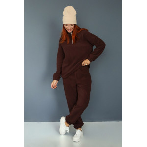 Костюм двойка женский 2076/10 флис (р-ры: 42-52) шоколад