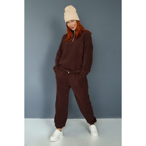 Костюм двойка женский 2076/10 флис (р-ры: 42-52) шоколад