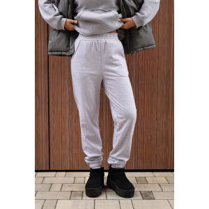 Брюки женские 2252/2 футер 3-х нитка с мехом (р-ры: 44-58) меланж