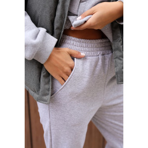 Брюки женские 2252/2 футер 3-х нитка с мехом (р-ры: 44-58) меланж