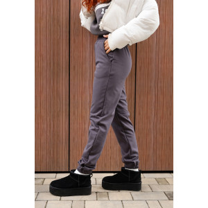 Брюки женские 2252 футер 3-х нитка с мехом (р-ры: 44-58) серый