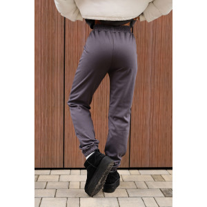 Брюки женские 2252 футер 3-х нитка с мехом (р-ры: 44-58) серый