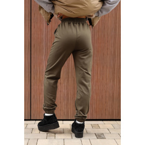 Брюки женские 2252/3 футер 3-х нитка с мехом (р-ры: 44-58) хаки