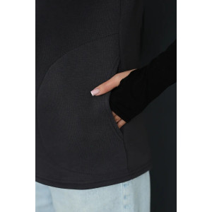 Жилет женский 2247/4 футер 3-х нитка с мехом (р-ры: 48-56) черный