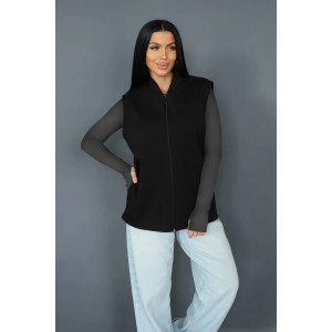 Жилет женский 2247/4 футер 3-х нитка с мехом (р-ры: 48-56) черный