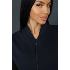 Жилет женский 2247/2 футер 3-х нитка с мехом (р-ры: 48-56) синий