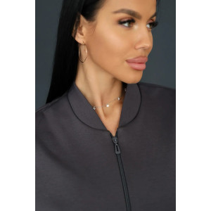 Жилет женский 2247 футер 3-х нитка с мехом (р-ры: 48-56) антрацит Жилет женский 2247 футер 3-х нитка с мехом (р-ры: 48-56) антрацит