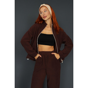 Костюм двойка женский 2243/2 флис (р-ры: 42-52) шоколад
