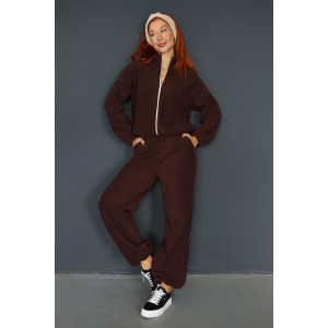 Костюм двойка женский 2243/2 флис (р-ры: 42-52) шоколад