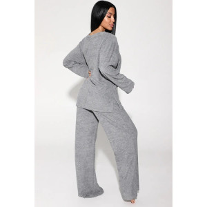 Костюм двойка женский 2066/1 махра (р-ры: 44-58) серый