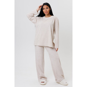 Костюм двойка женский 2066 махра (р-ры: 44-58) молоко