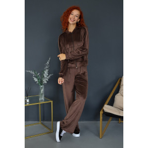 Костюм двойка женский 2228/1 велюр (р-ры: 44-52) шоколад