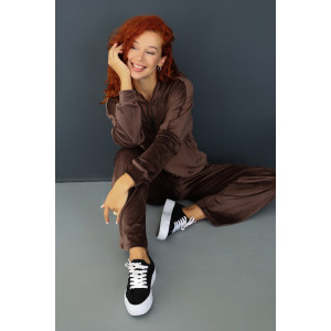 Костюм двойка женский 2228/1 велюр (р-ры: 44-52) шоколад