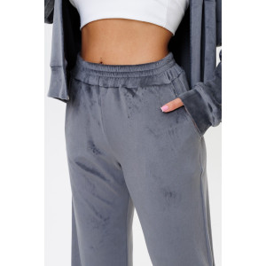 Костюм двойка женский 2228 велюр (р-ры: 44-52) серый