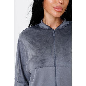 Костюм двойка женский 2228 велюр (р-ры: 44-52) серый