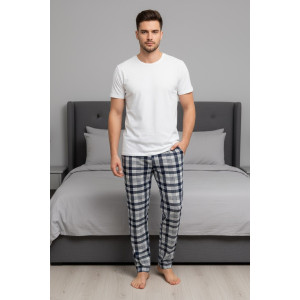 Брюки мужские 2194/1 хлопок с полиэстером (р-ры: 50-60) клетка 1